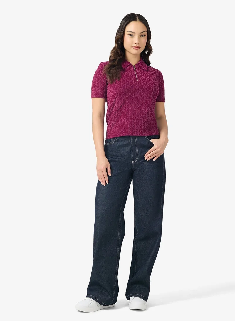 كالفن كلاين بولو بسحاب نصفي بطبعة كاملة